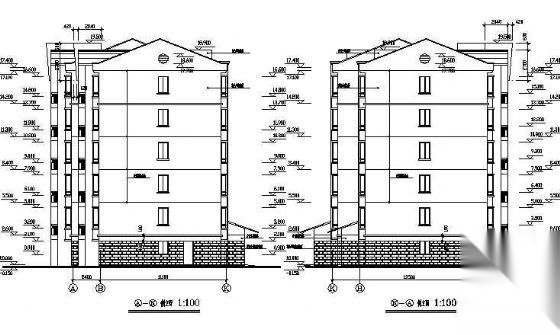 某南方小区六层住宅楼建筑方案图施工图下载【ID:149850158】