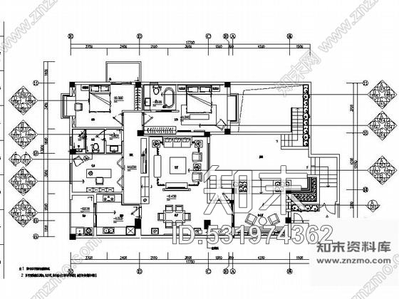 施工图厦门新中式雅致两层别墅施工图含效果图cad施工图下载【ID:531974362】