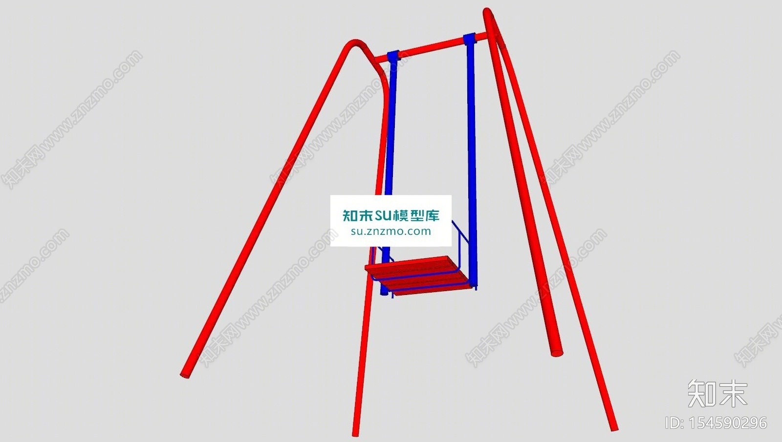 户外铁制金属单秋千SU模型下载【ID:154590296】