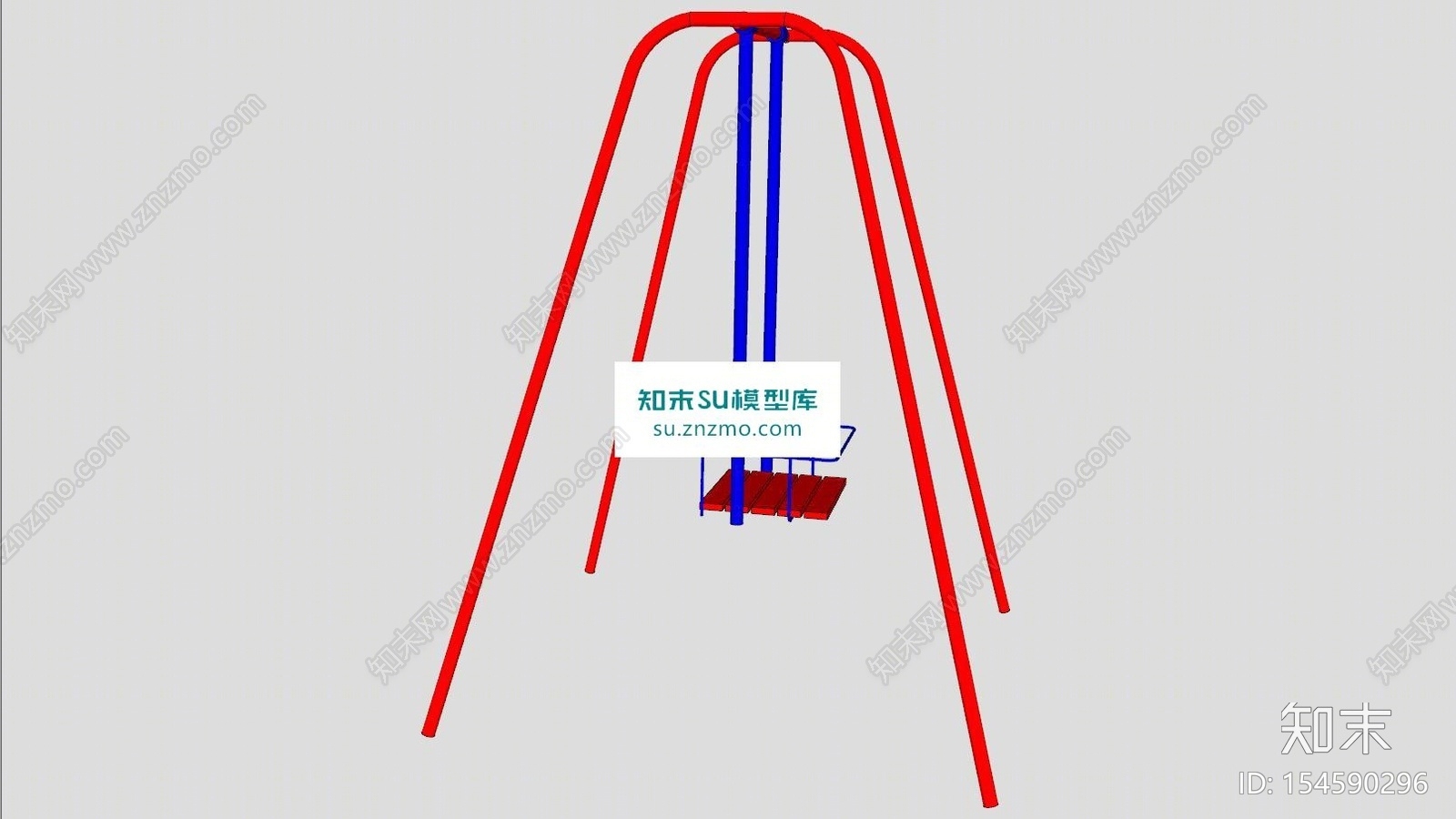 户外铁制金属单秋千SU模型下载【ID:154590296】