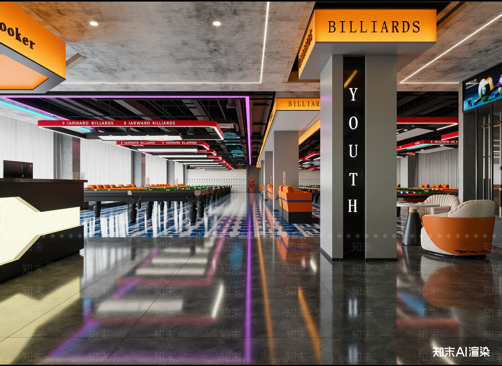 现代台球室3D模型下载【ID:1215103265】