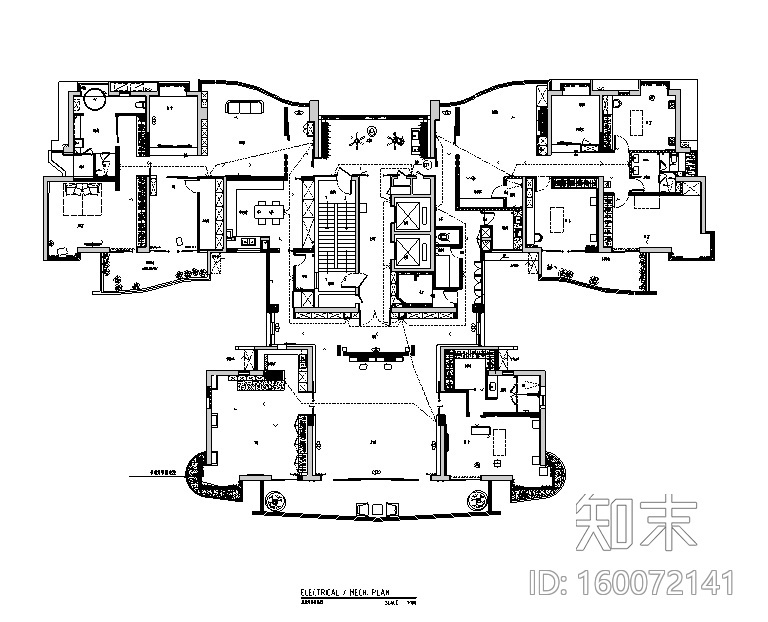 宁静致远|梧桐山私人豪宅设计施工图cad施工图下载【ID:160072141】