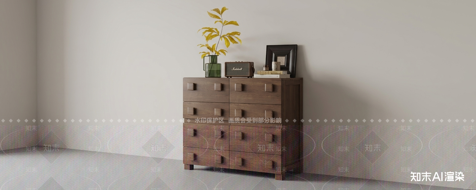 深色木质斗柜斗柜3D模型下载【ID:1227342074】