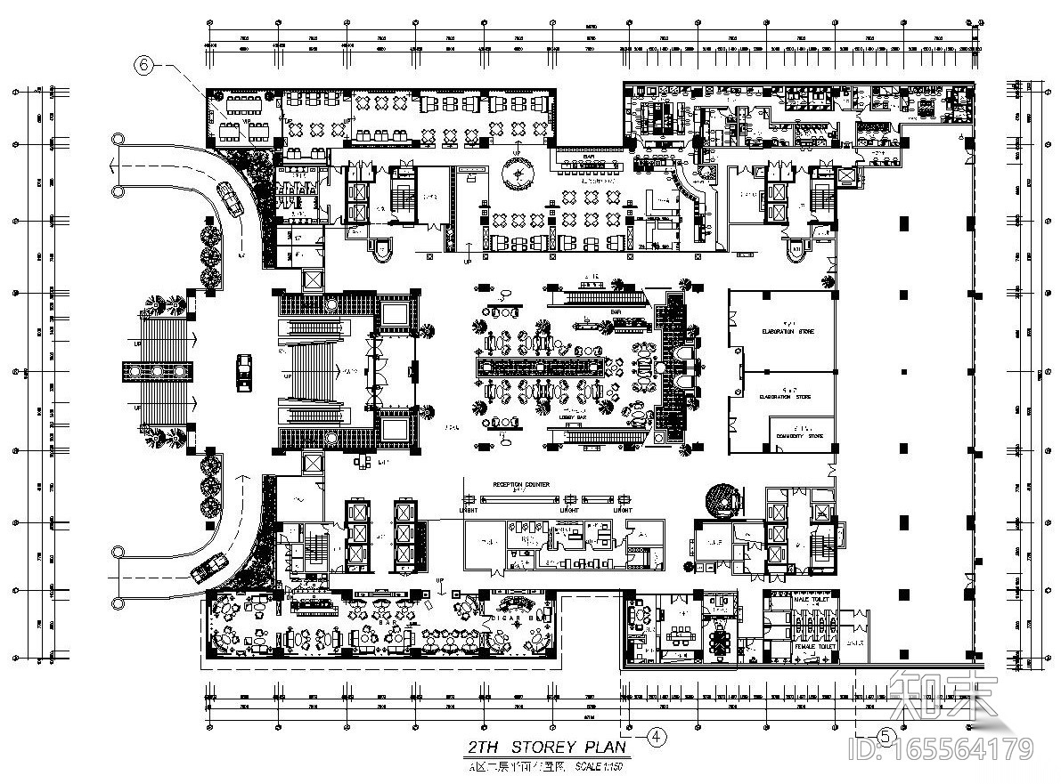 [重庆]某五星级大酒店全套装饰工程图（附效果图+物料表...cad施工图下载【ID:165564179】