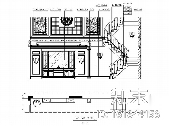 [重庆]高档三层古典欧式风格别墅施工图（含效果图）cad施工图下载【ID:161844158】