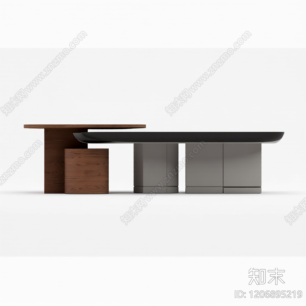 双层茶几组合体3D模型下载【ID:1206895219】
