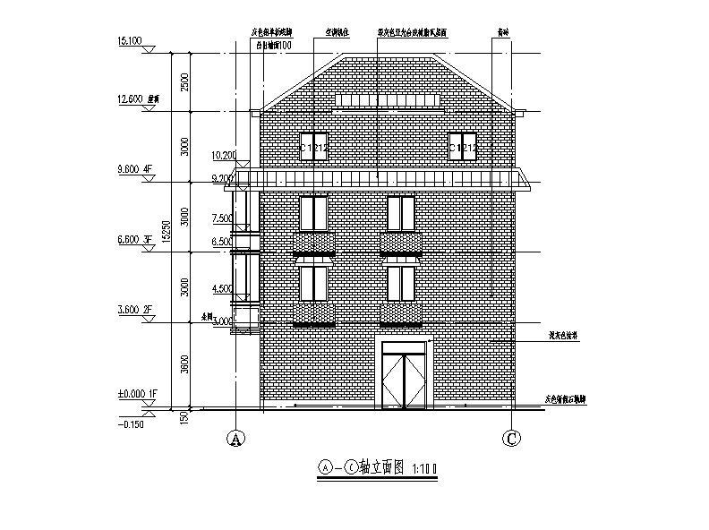 [浙江]四层新中式风格坡屋顶小镇建筑施工图（含多套方...施工图下载【ID:149783140】