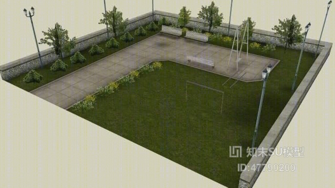 居家院子SU模型下载【ID:47790200】