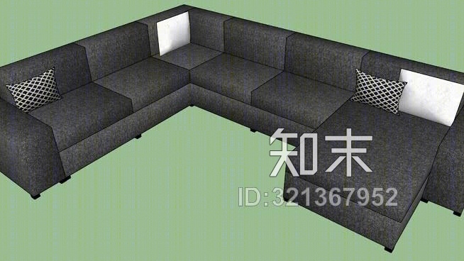 大转角沙发SU模型下载【ID:321367952】