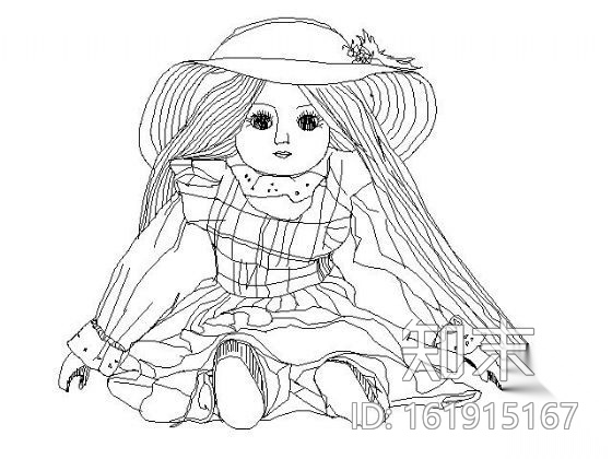 毛绒玩具图块施工图下载【ID:161915167】