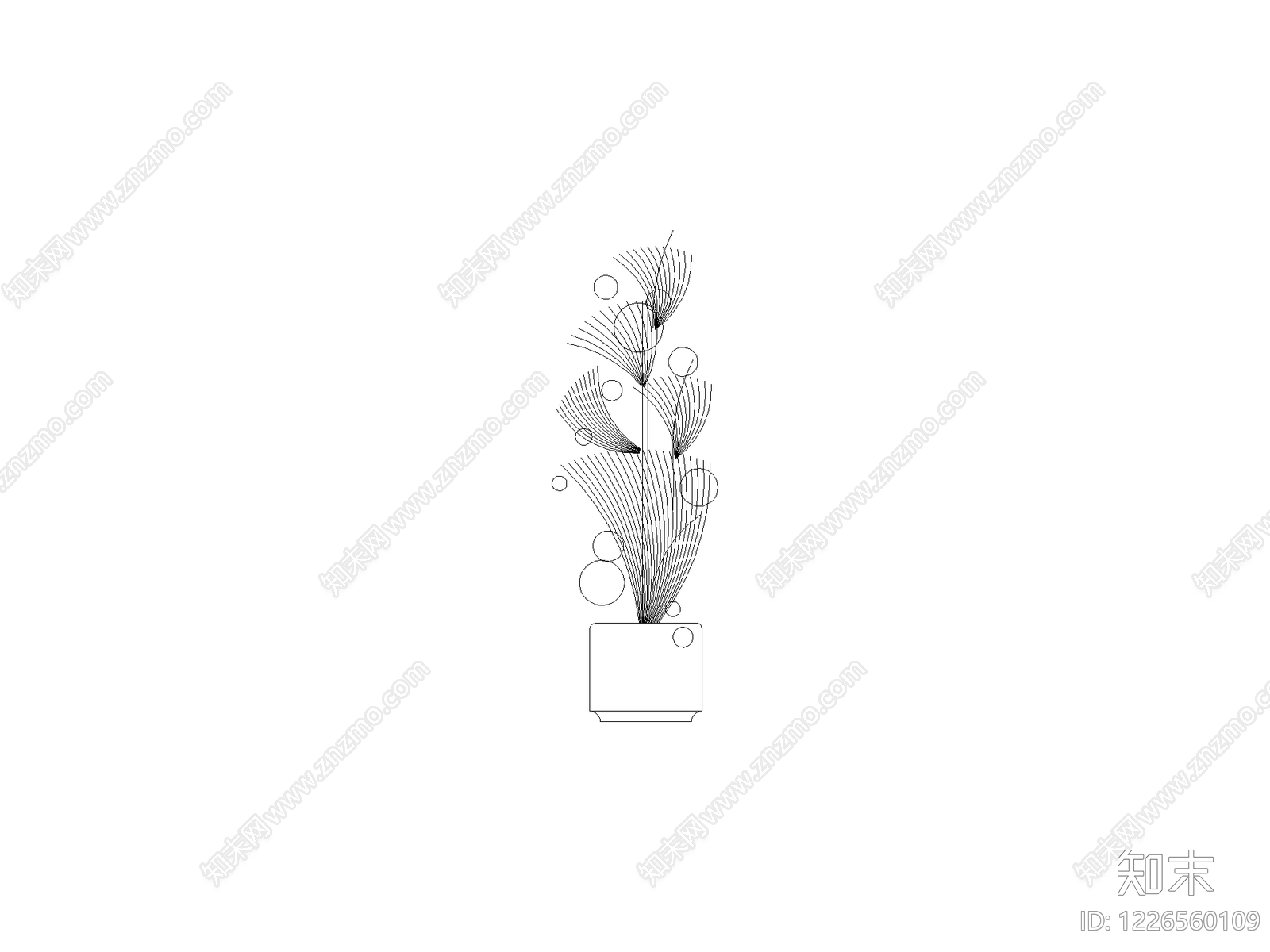 种绿植盆栽图块cad施工图下载【ID:1226560109】