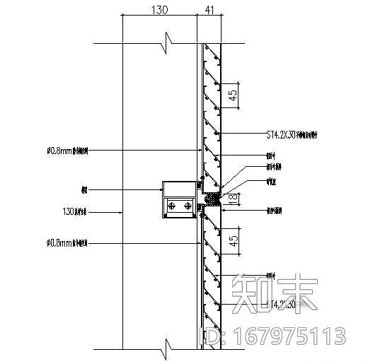 百叶窗纵剖节点施工图下载【ID:167975113】