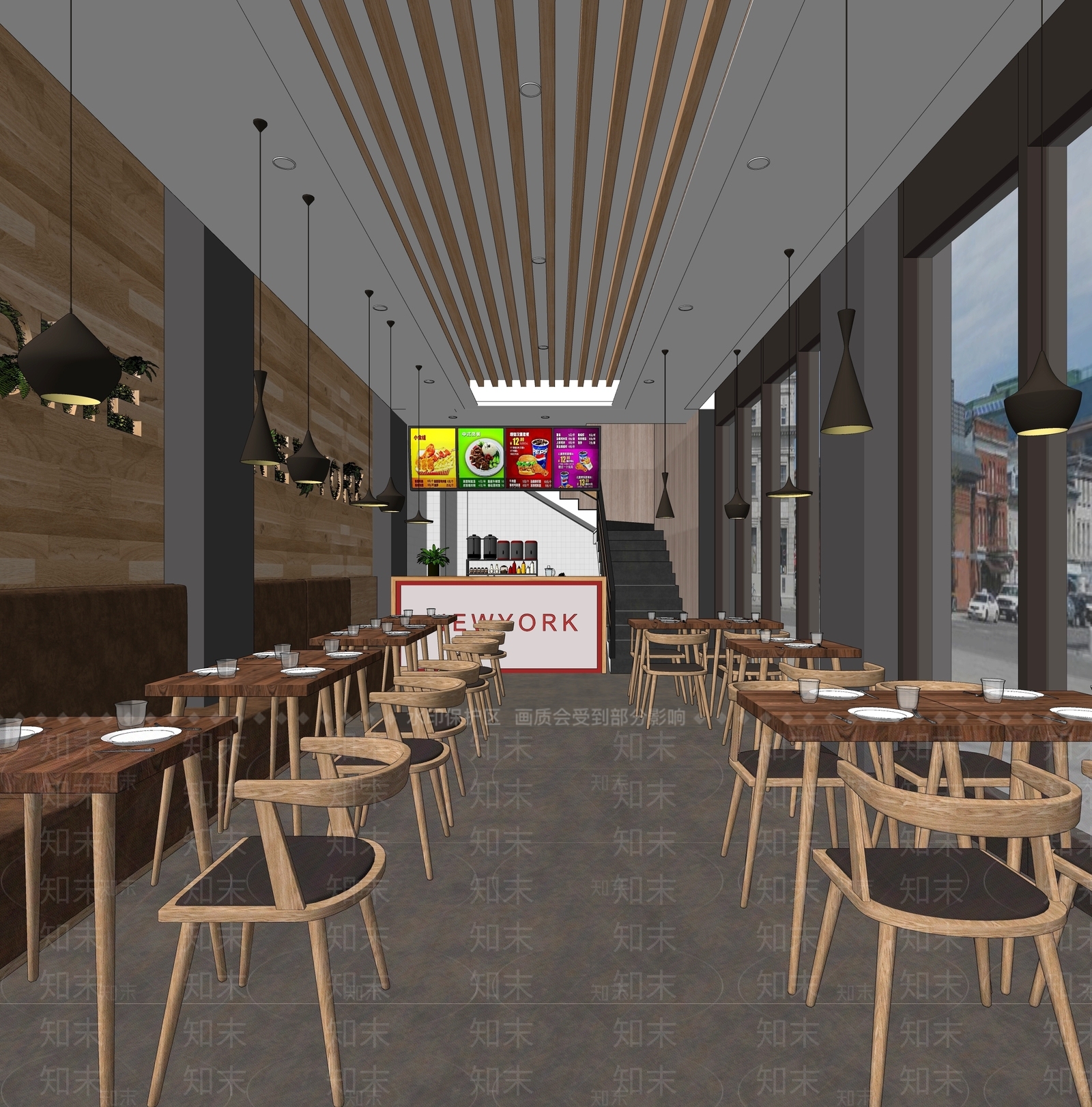 现代快餐店SU模型下载【ID:1100450920】