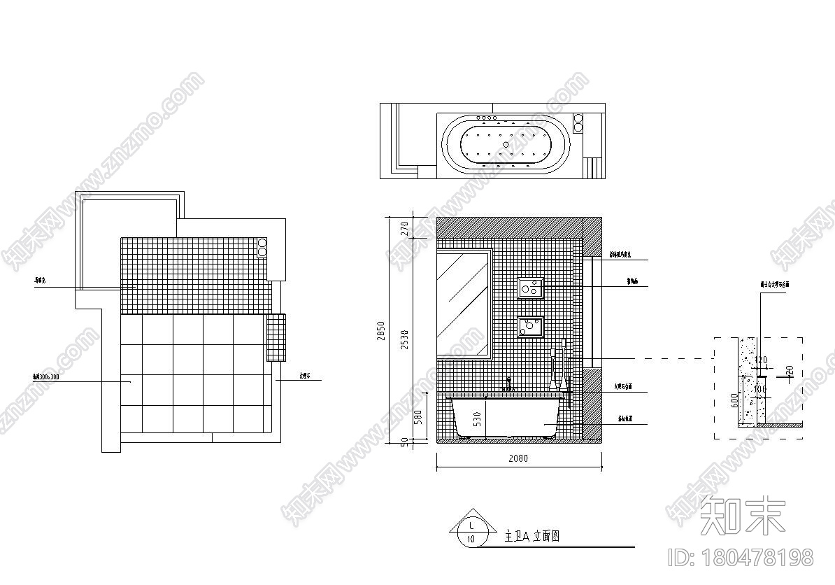 129㎡三室两厅平层公寓装修施工图设计cad施工图下载【ID:180478198】