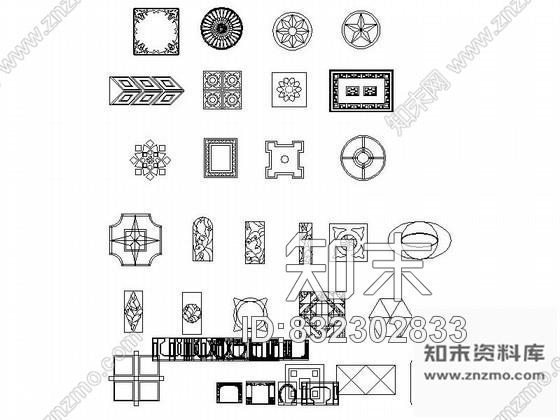 图块/节点地面拼花CAD图块下载施工图下载【ID:832302833】