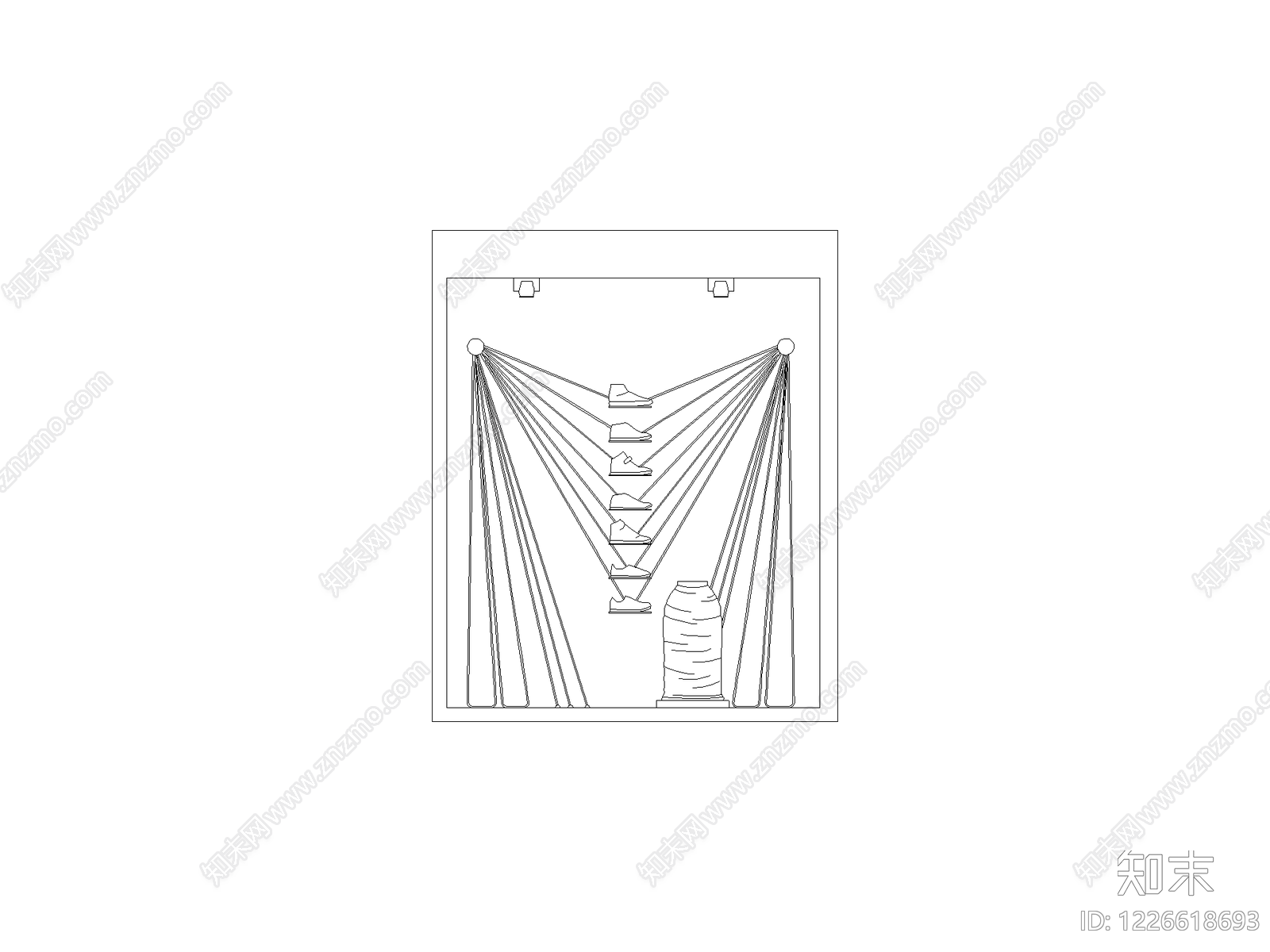 现代窗帘CAD图纸