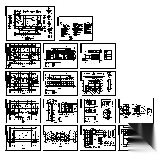 某四层法院审判楼建筑施工图cad施工图下载【ID:151431149】