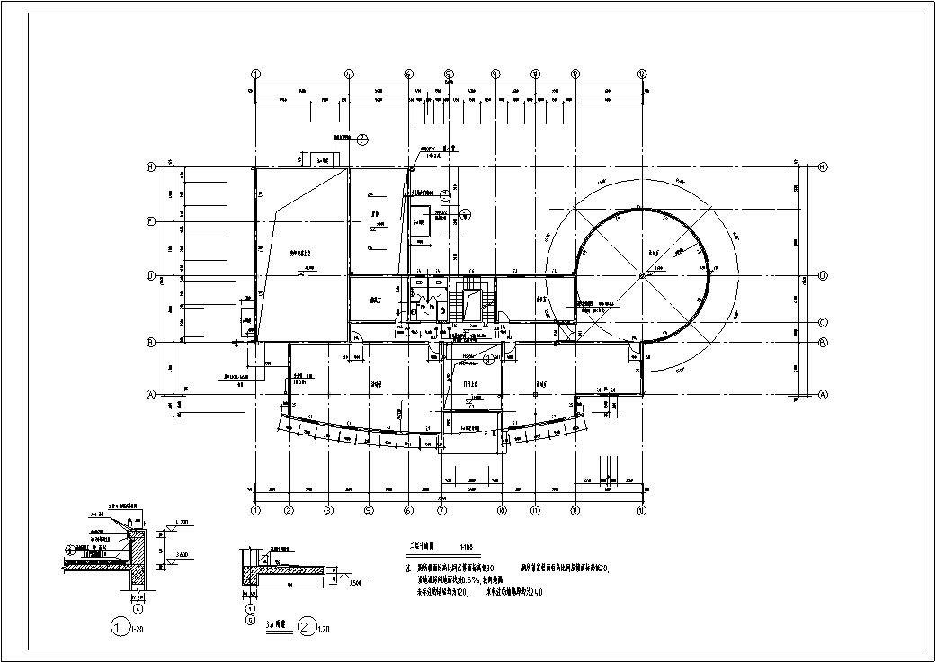 现代多层会所建筑设计方案施工图CADcad施工图下载【ID:165626114】