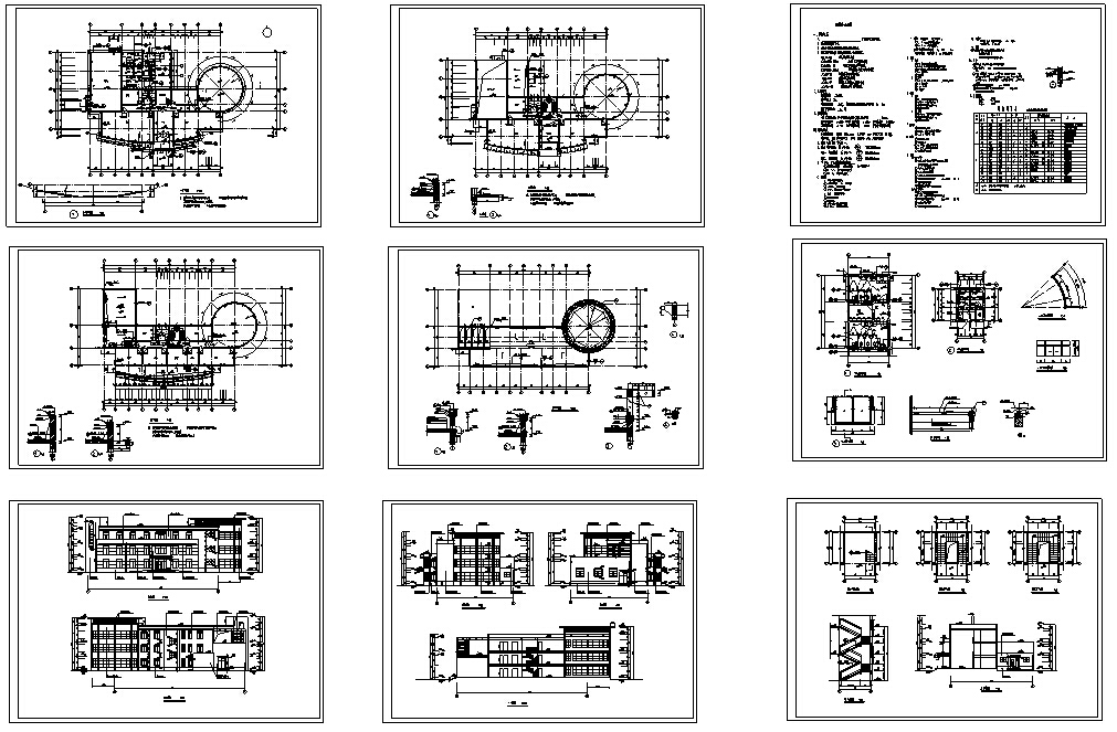 现代多层会所建筑设计方案施工图CADcad施工图下载【ID:165626114】