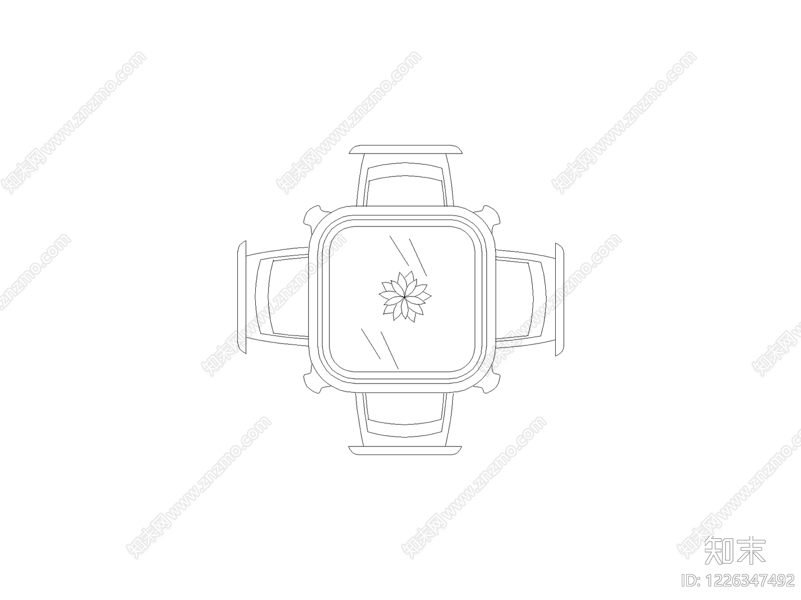 现代桌子CAD图纸
