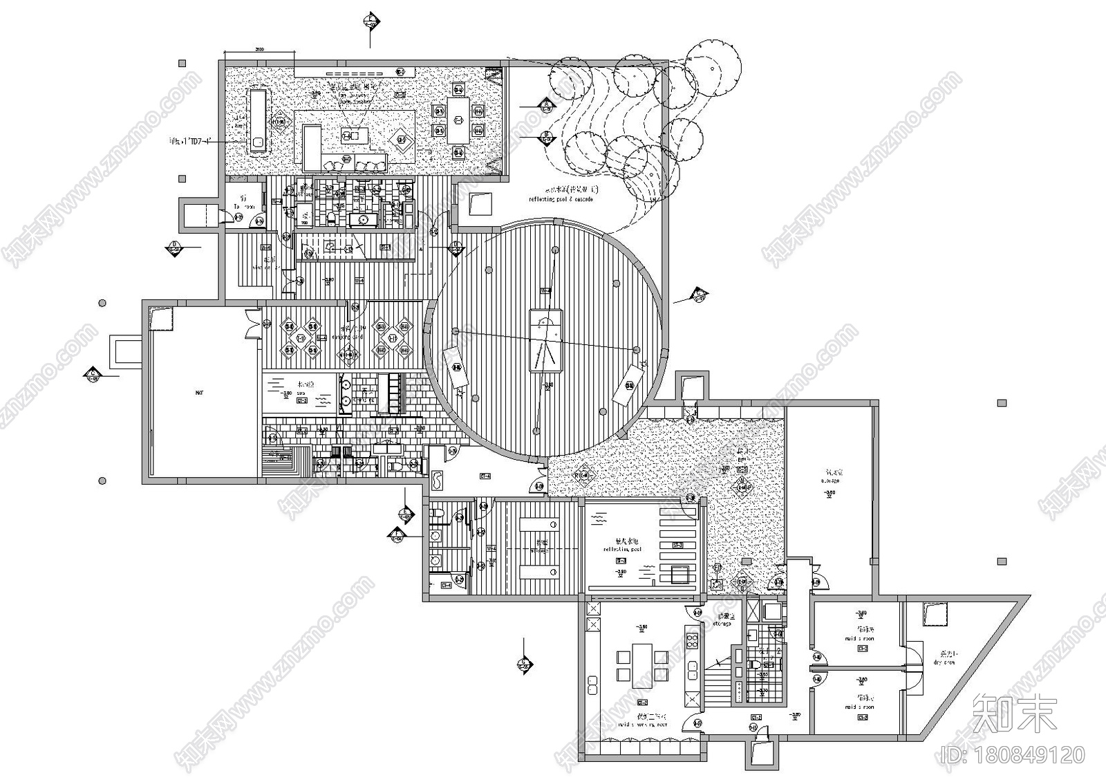 [上海]梁志天_淀山湖大自然別墅施工图+手绘施工图下载【ID:180849120】