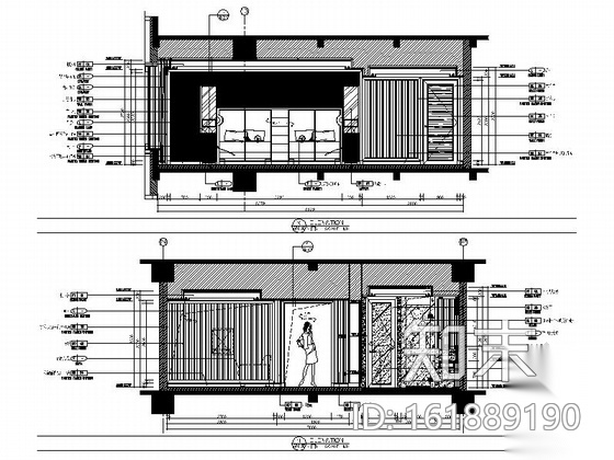 [天津]酒店现代客房及过道室内装修施工图（含实景图）cad施工图下载【ID:161889190】