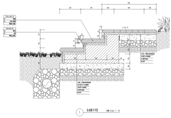 园林景观小品特色台阶坡道CAD施工图合集cad施工图下载【ID:161803123】