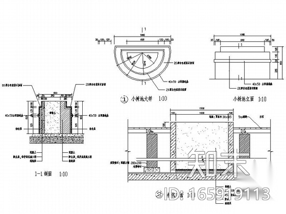 某办公楼屋顶花园景观施工图cad施工图下载【ID:165919113】