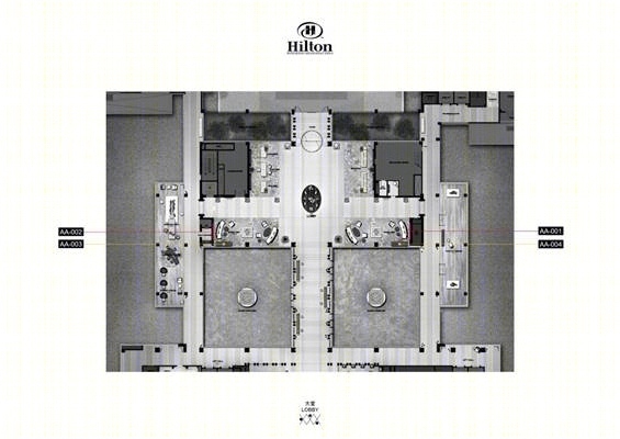 上海松江希尔顿酒店大堂大堂吧施工图物料公区艺术品方案施工图下载【ID:36974468】