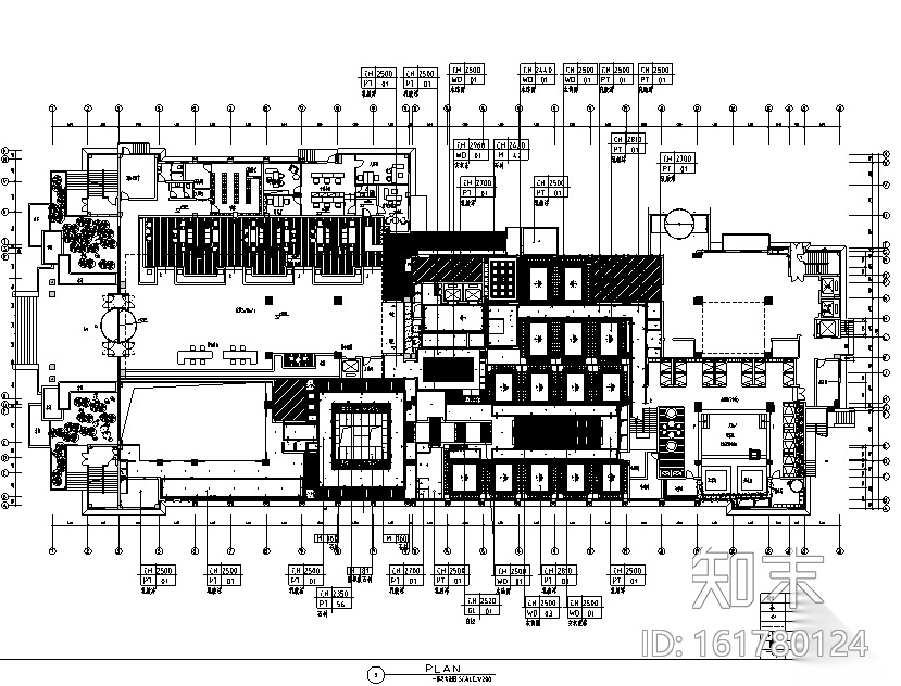 新中式洗浴会所空间设计施工图（附效果图+软装家具）cad施工图下载【ID:161780124】