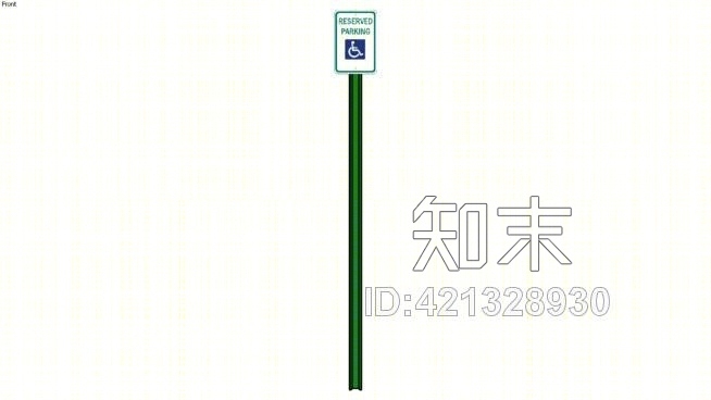 预留残疾人停车标志SU模型下载【ID:421328930】
