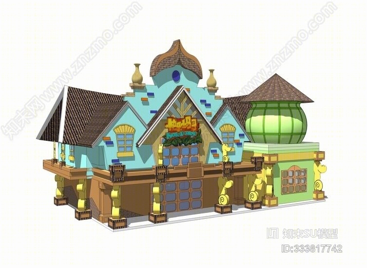 儿童童话城堡SU模型下载【ID:333817742】