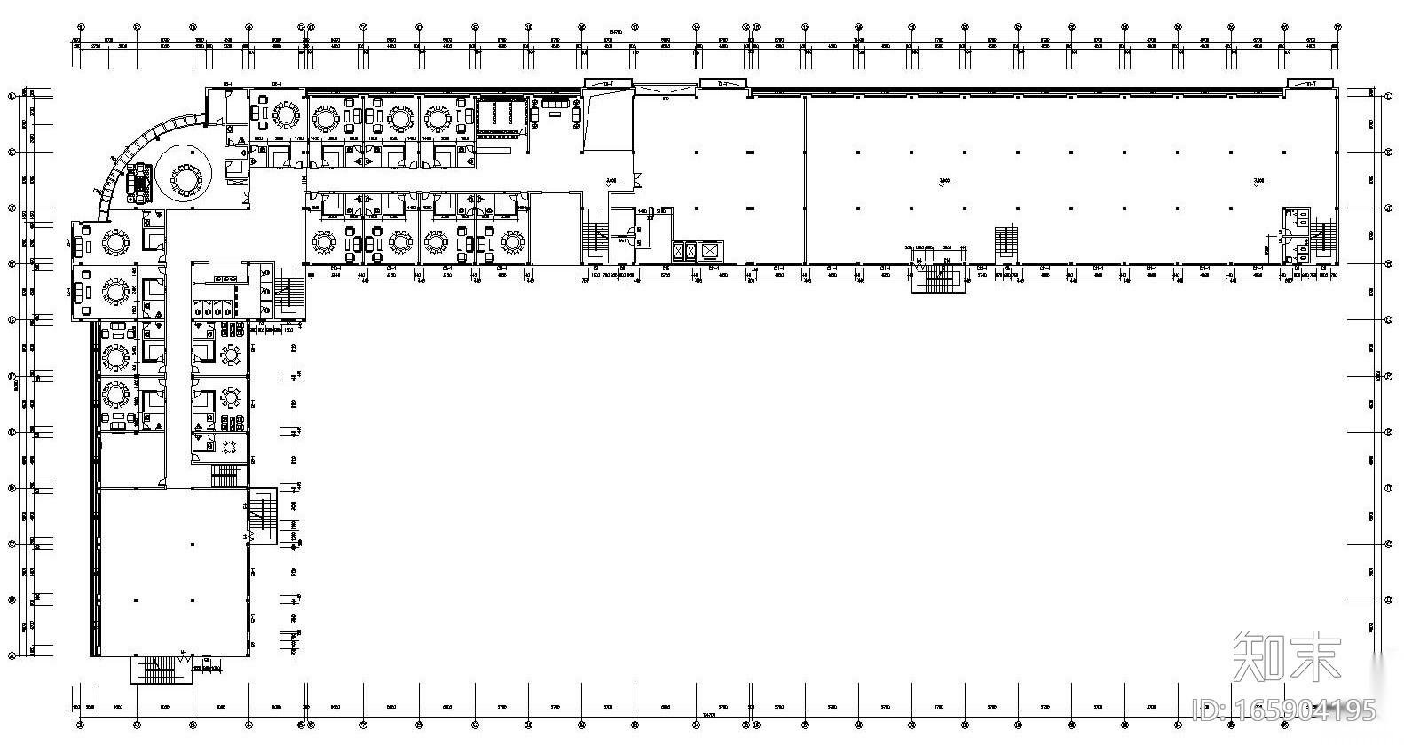 [山东]某大型L形酒店全套施工图设计（附效果图）cad施工图下载【ID:165904195】