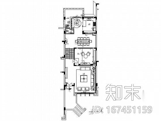 [江苏]老山风景区现代三层别墅样板间装修施工图cad施工图下载【ID:167451159】