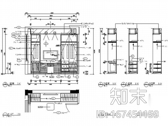 [江苏]老山风景区现代三层别墅样板间装修施工图cad施工图下载【ID:167451159】