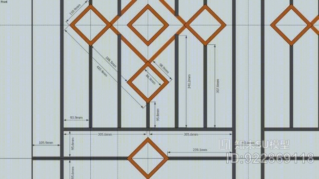 窗格栅-车弗兰西斯-钻石SU模型下载【ID:922869118】