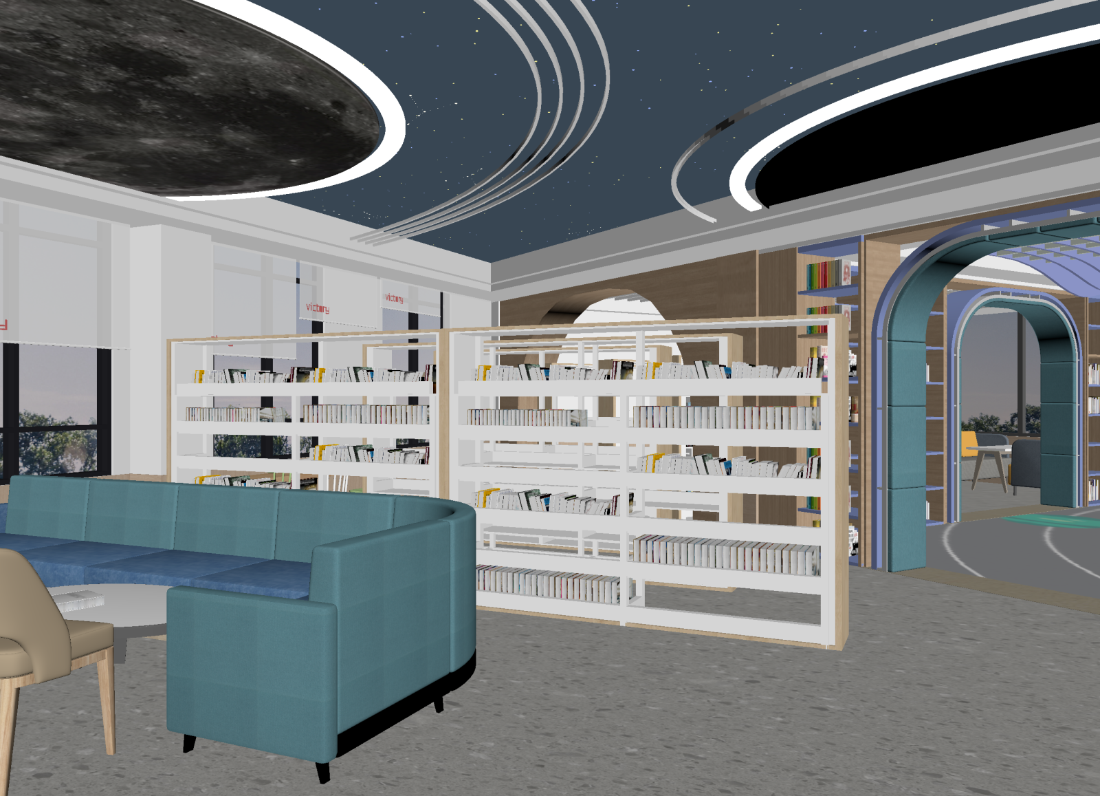 现代图书馆3D模型下载【ID:1214561618】