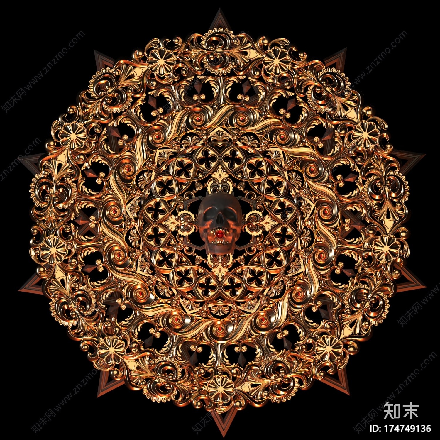 装饰头骨(赠送)CG模型下载【ID:174749136】