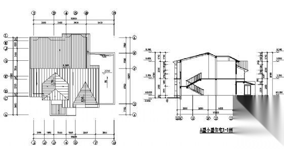 某A型小别墅建筑方案图cad施工图下载【ID:149918150】