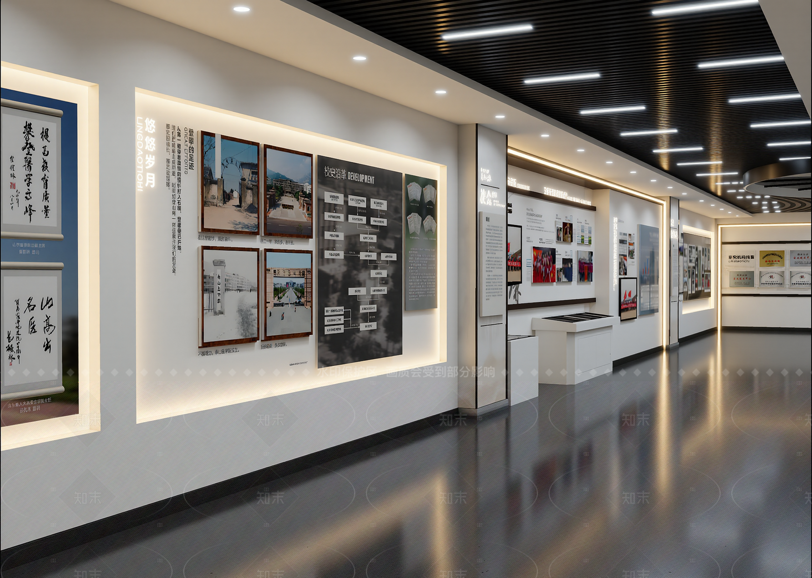 现代企业文化展厅3D模型下载【ID:1214974543】