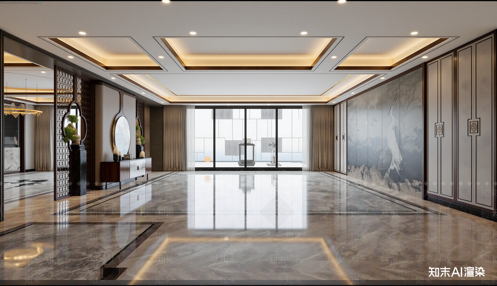 新中式家居客厅3D模型下载【ID:1221495808】