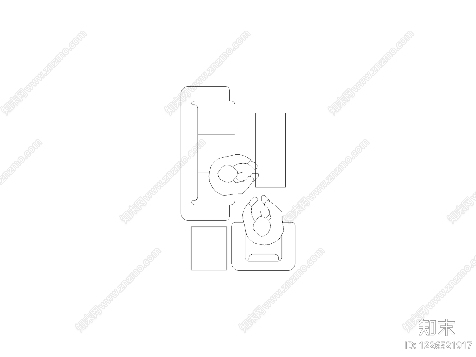沙发cad施工图下载【ID:1226521917】