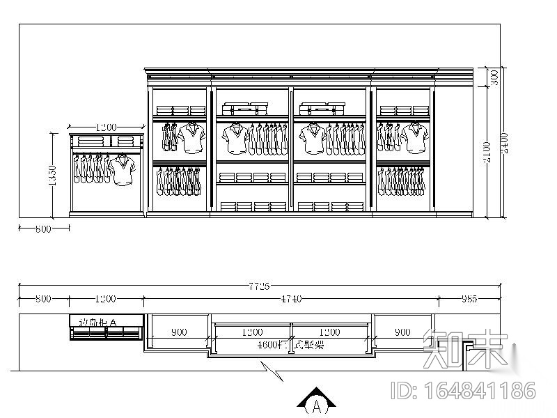 某知名服饰童装店装修图cad施工图下载【ID:164841186】