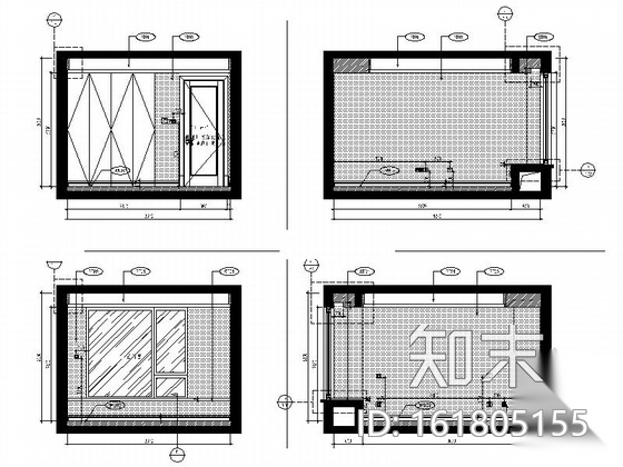 [南京]现代简洁三室两厅户型家装施工图cad施工图下载【ID:161805155】