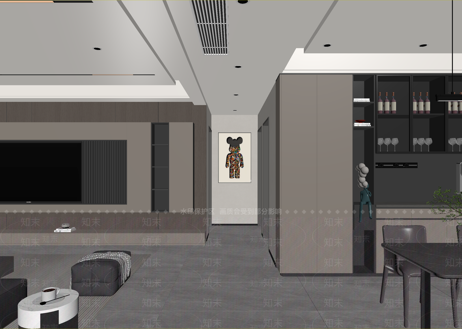 现代客餐厅3D模型下载【ID:1215163165】