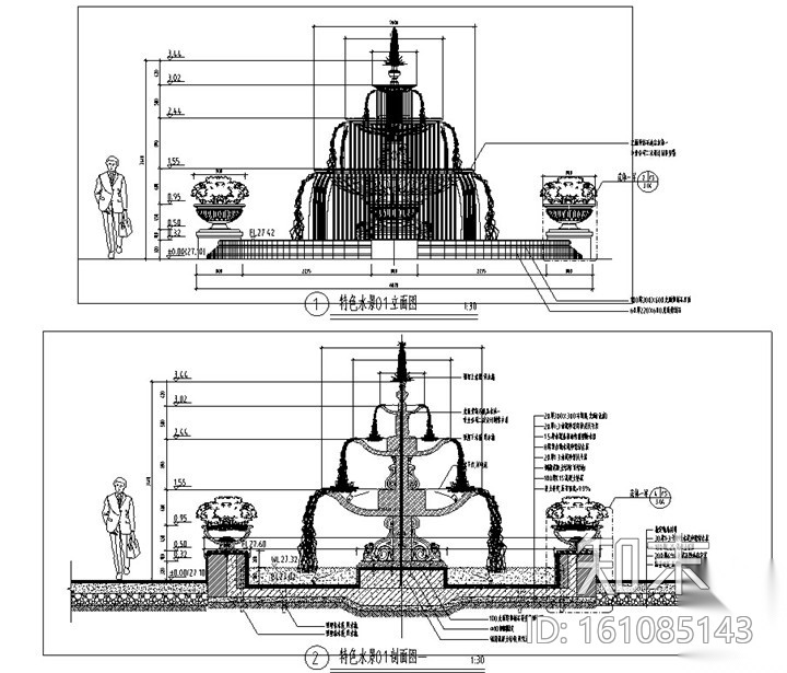 [广东]ArtDeco风格居住区花园景观设计施工图cad施工图下载【ID:161085143】