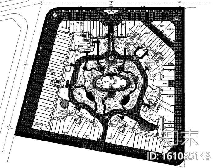 [广东]ArtDeco风格居住区花园景观设计施工图cad施工图下载【ID:161085143】