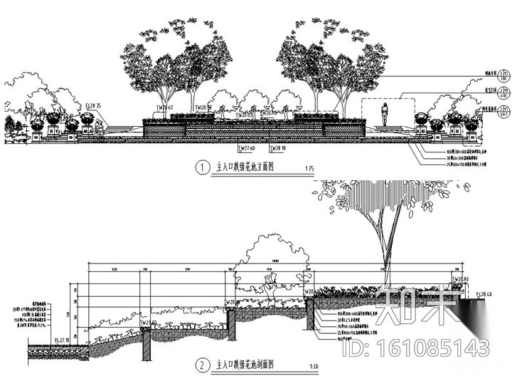 [广东]ArtDeco风格居住区花园景观设计施工图cad施工图下载【ID:161085143】