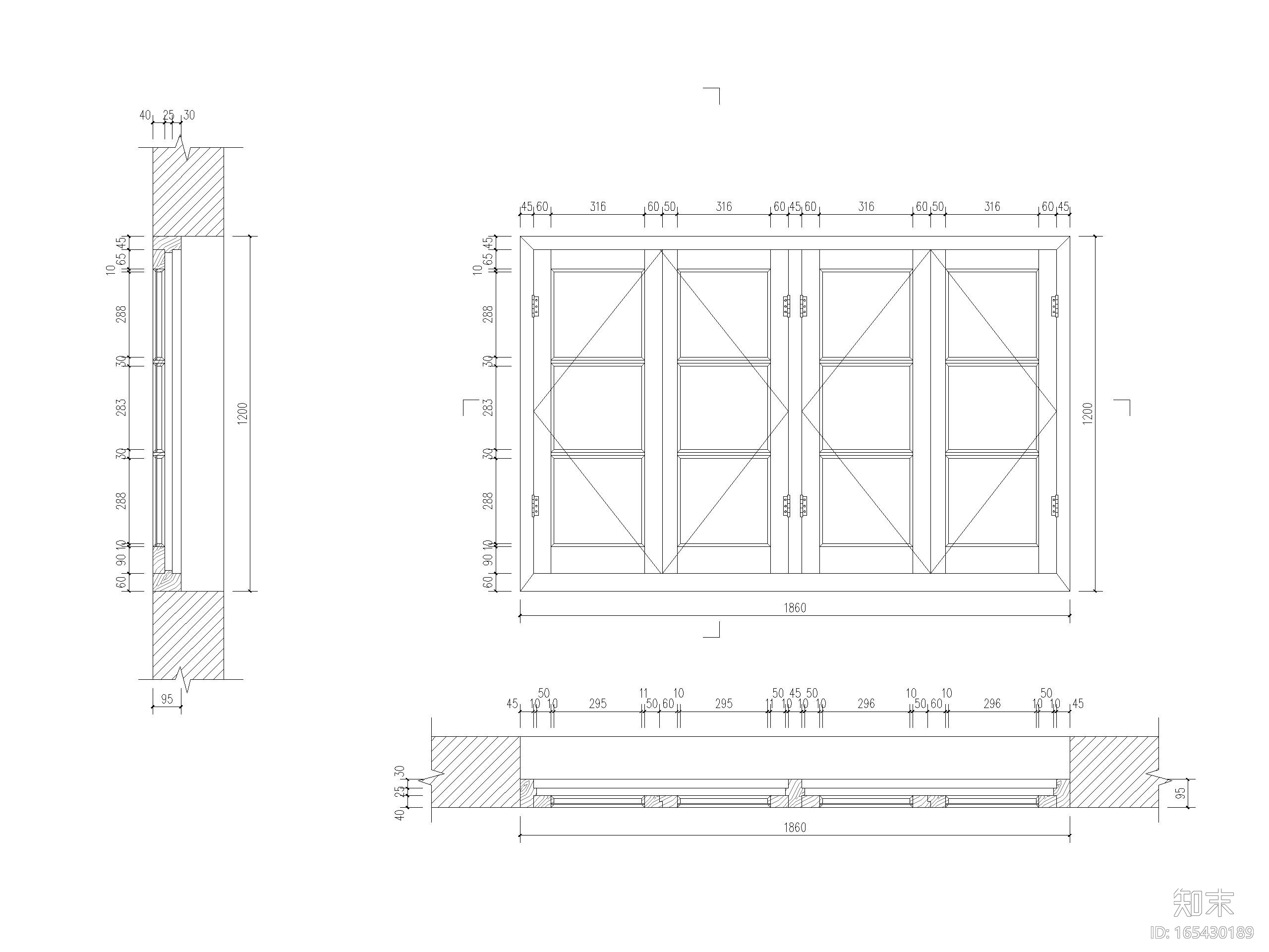 20套古建窗大样详图施工图下载【ID:165430189】