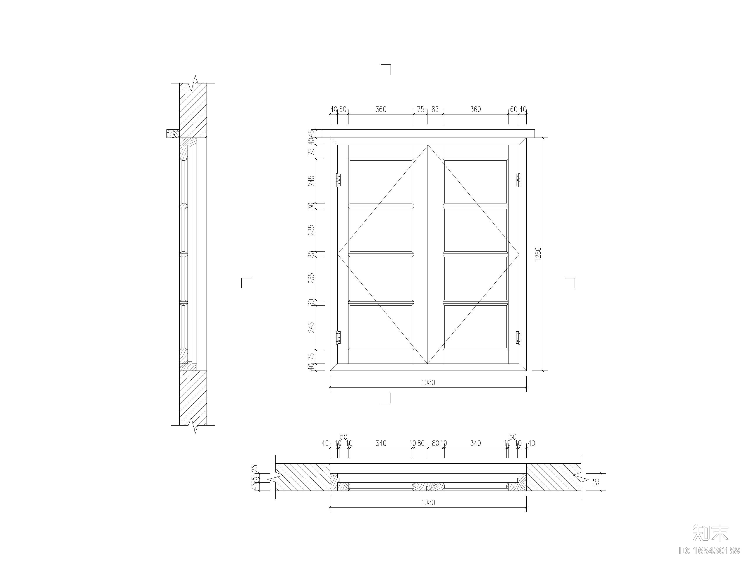 20套古建窗大样详图施工图下载【ID:165430189】